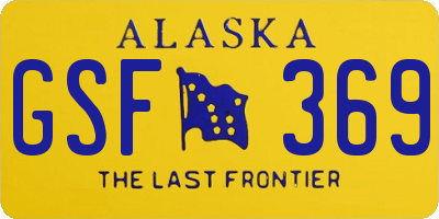 AK license plate GSF369