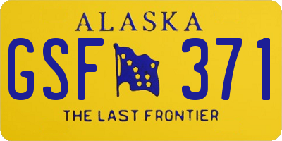 AK license plate GSF371