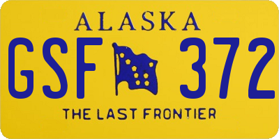 AK license plate GSF372