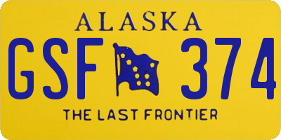 AK license plate GSF374