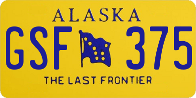 AK license plate GSF375
