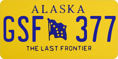 AK license plate GSF377