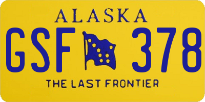 AK license plate GSF378