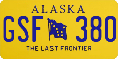 AK license plate GSF380