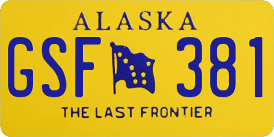 AK license plate GSF381