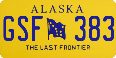 AK license plate GSF383