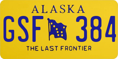 AK license plate GSF384