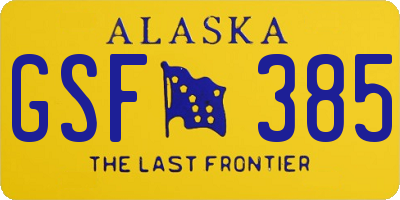 AK license plate GSF385