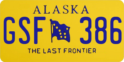 AK license plate GSF386