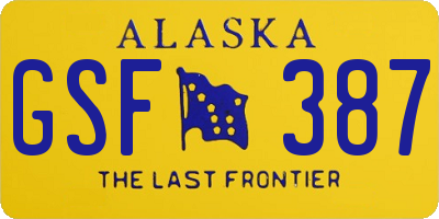 AK license plate GSF387