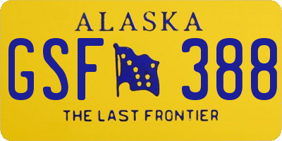 AK license plate GSF388