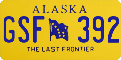 AK license plate GSF392