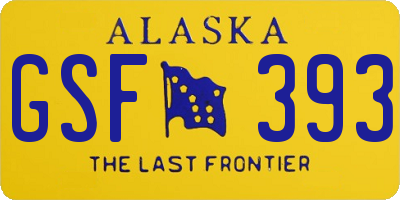 AK license plate GSF393