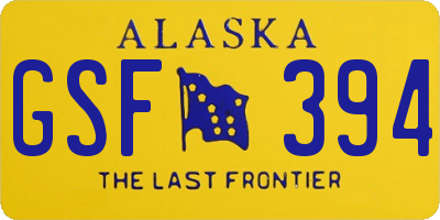 AK license plate GSF394