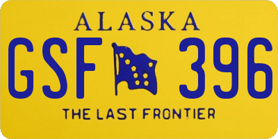 AK license plate GSF396