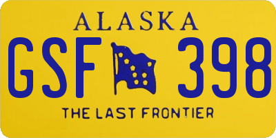 AK license plate GSF398