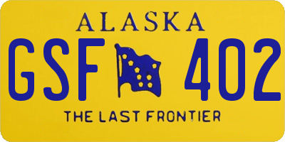 AK license plate GSF402