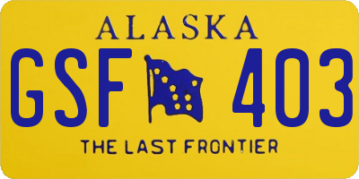 AK license plate GSF403