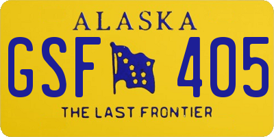 AK license plate GSF405