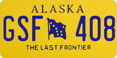 AK license plate GSF408