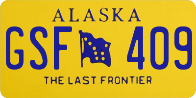 AK license plate GSF409