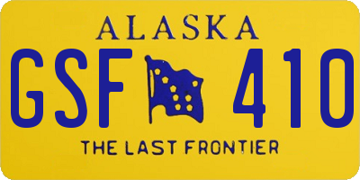 AK license plate GSF410