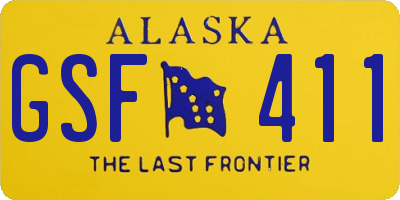 AK license plate GSF411