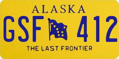 AK license plate GSF412