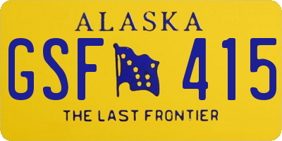 AK license plate GSF415