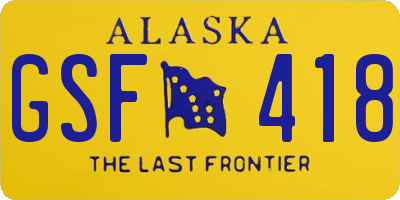 AK license plate GSF418