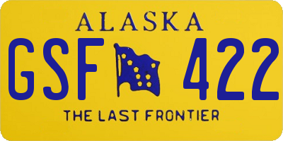 AK license plate GSF422