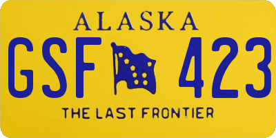 AK license plate GSF423