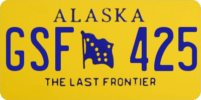 AK license plate GSF425