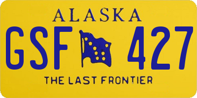 AK license plate GSF427