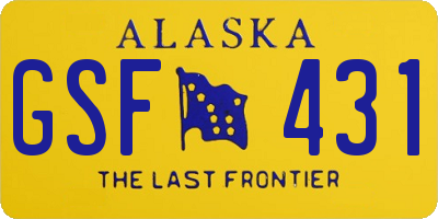 AK license plate GSF431