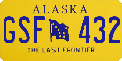 AK license plate GSF432