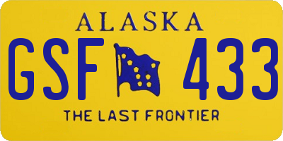 AK license plate GSF433