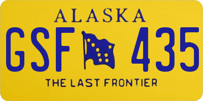 AK license plate GSF435