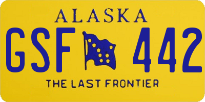 AK license plate GSF442