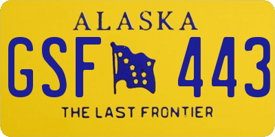 AK license plate GSF443