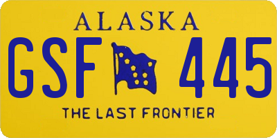 AK license plate GSF445