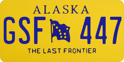 AK license plate GSF447