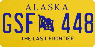 AK license plate GSF448