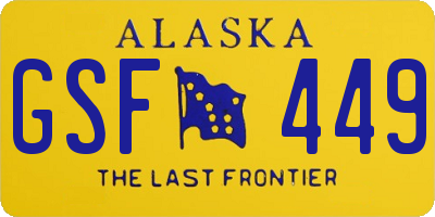 AK license plate GSF449