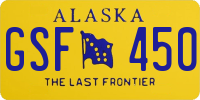 AK license plate GSF450