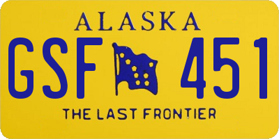 AK license plate GSF451