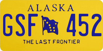 AK license plate GSF452