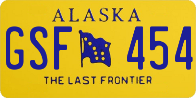 AK license plate GSF454