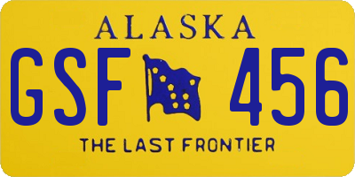 AK license plate GSF456