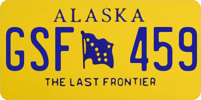 AK license plate GSF459